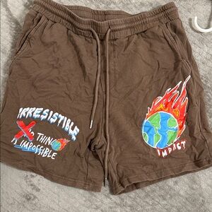 Brown Graphic Men Shorts